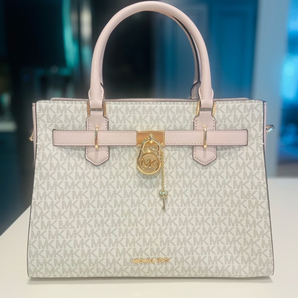 Michael Kors Pink and White Satchel